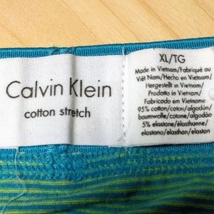 Wonderful blue and yellow stripped CK brief.